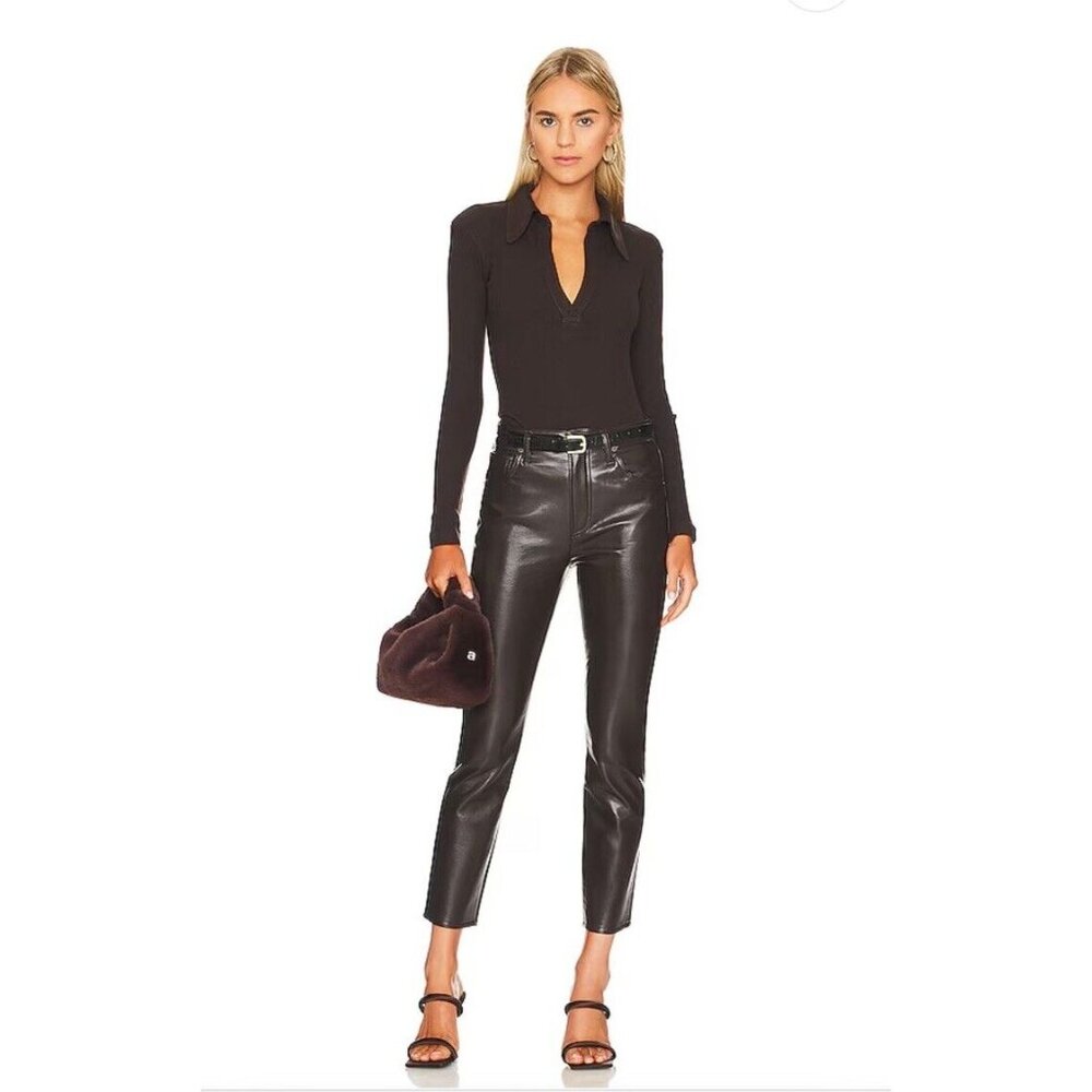 Citizens of Humanity Jolene High Rise Vintage Slim Leather Black - Picture 4 of 4